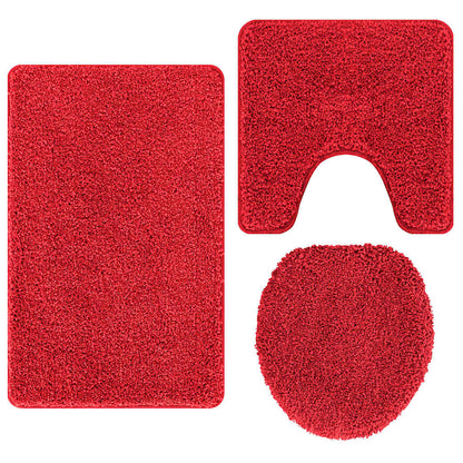 Anti-Rutsch Badematten-Set 3 pcs Rot PP