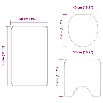 Anti-Rutsch Badematten-Set 3 pcs Lila PP