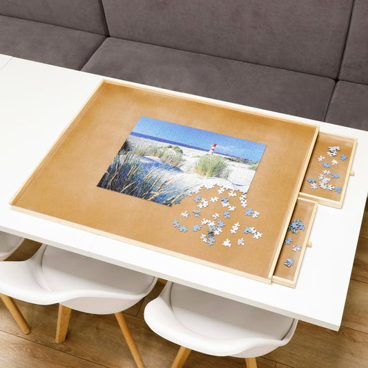 HI Puzzletisch mit 4 Schubladen 90x 67x4,5 cm Holz