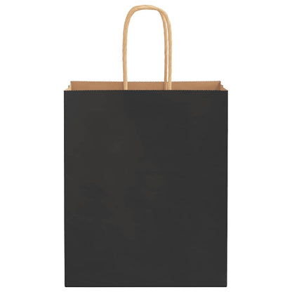 Papiertragetaschen 250 Stk. mit Henkeln Schwarz 18x8x22 cm