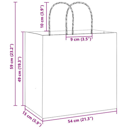 Papiertragetaschen 250 Stk. mit Henkeln Rosa 54x15x49 cm