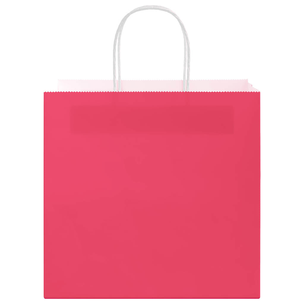 Papiertragetaschen 250 Stk. mit Henkeln Rosa 54x15x49 cm