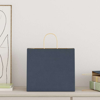 Papiertragetaschen 250 Stk. mit Henkeln Blau 32x22x28 cm