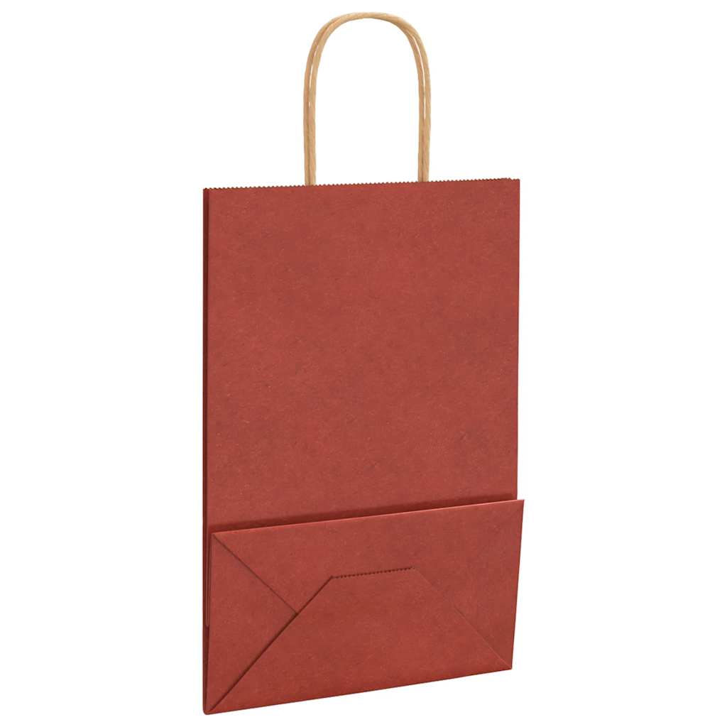 Papiertragetaschen 250 Stk. mit Henkeln Rot 21x11x31 cm