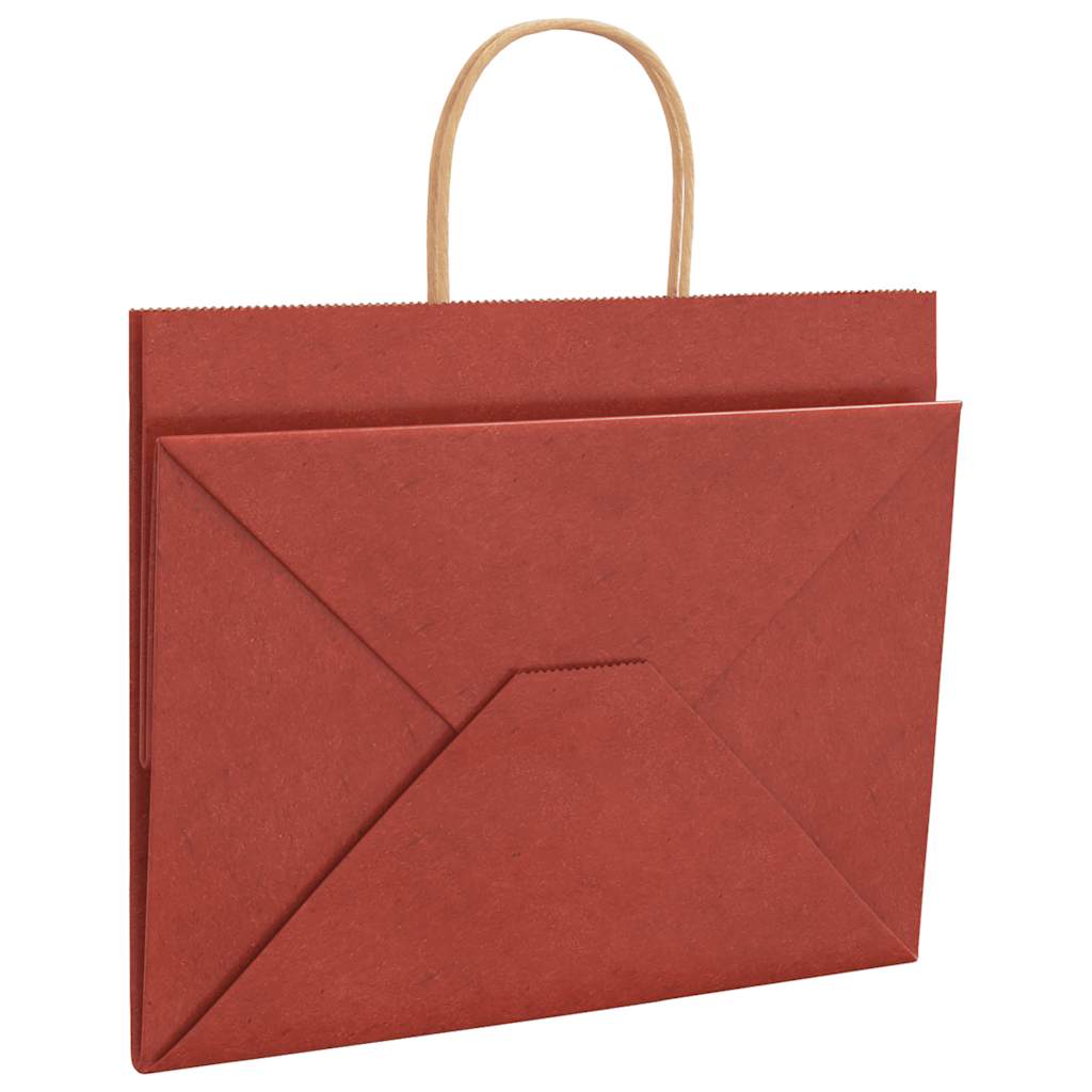 Papiertragetaschen 250 Stk. mit Henkeln Rot 32x22x24 cm