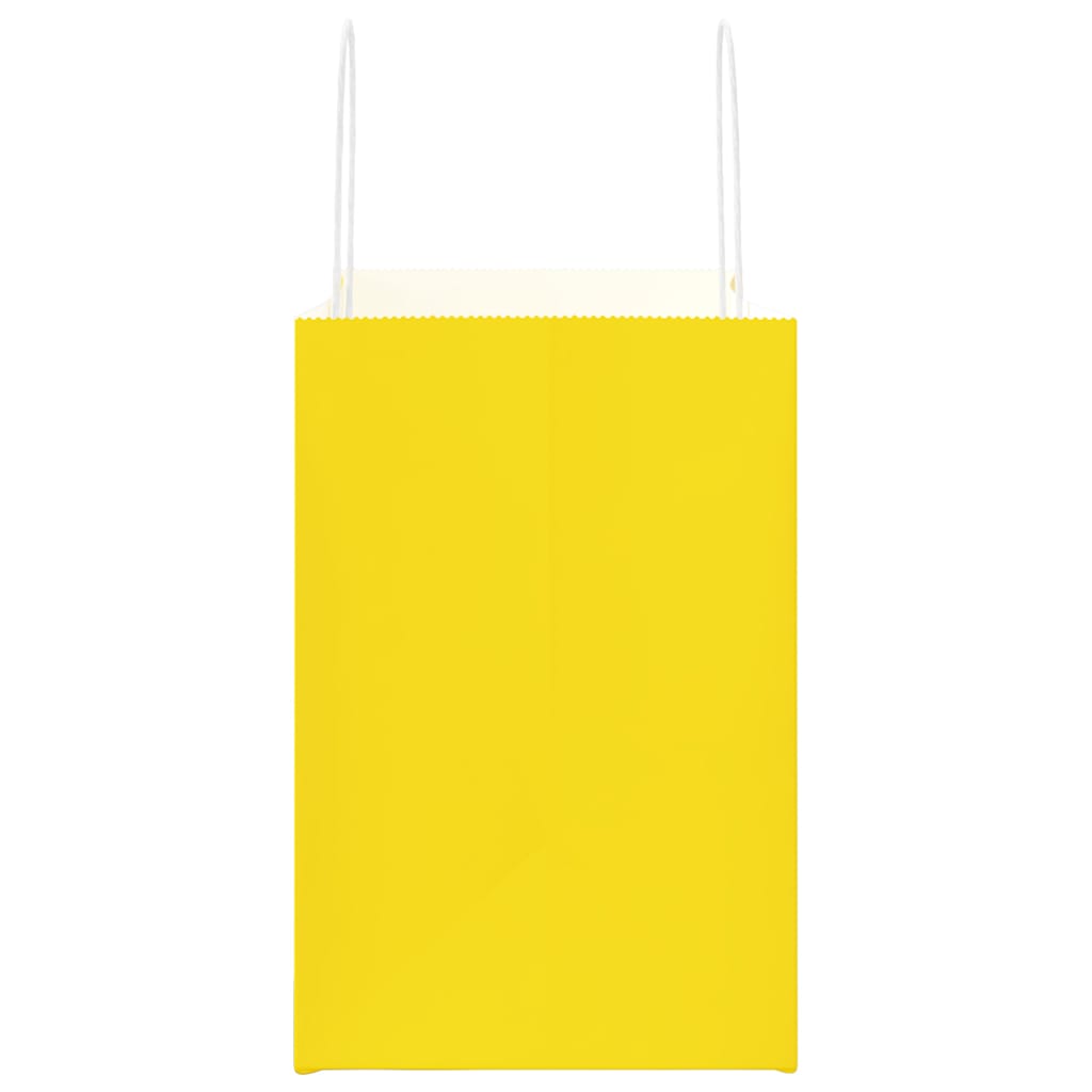 Papiertragetaschen 250 Stk. mit Henkeln Gelb 21x11x36 cm