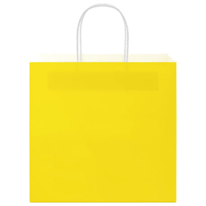 Papiertragetaschen 250 Stk. mit Henkeln Gelb 26x17x25 cm