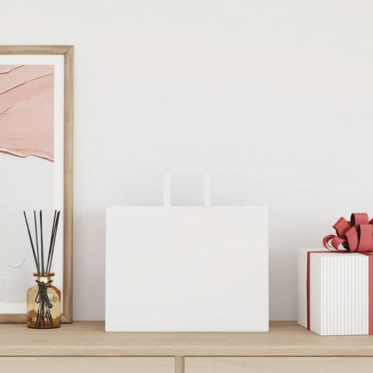 Papiertragetaschen 50 Stk. mit Henkeln Weiß 32x17x25 cm