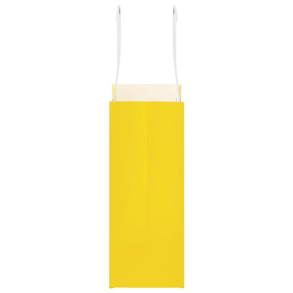 Papiertragetaschen 250 Stk. mit Henkeln Gelb 15x8x21 cm