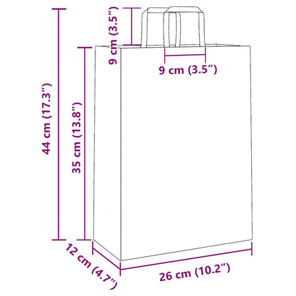 Papiertragetaschen 250 Stk. mit Henkeln Gelb 26x12x35 cm