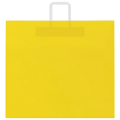 Papiertragetaschen 250 Stk. mit Henkeln Gelb 54x15x49 cm