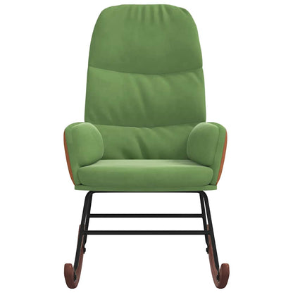 Schaukelstuhl Hellgrün Samt