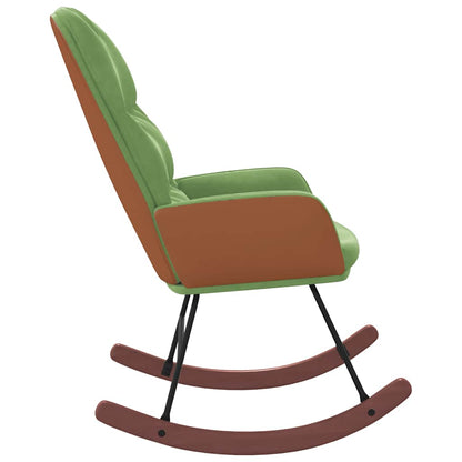 Schaukelstuhl Hellgrün Samt