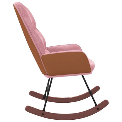 Schaukelstuhl Rosa Samt