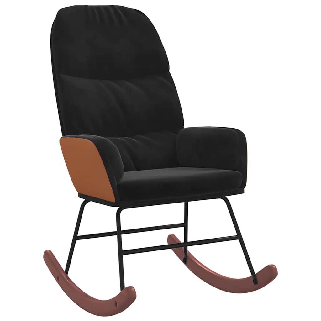 Schaukelstuhl Schwarz Samt
