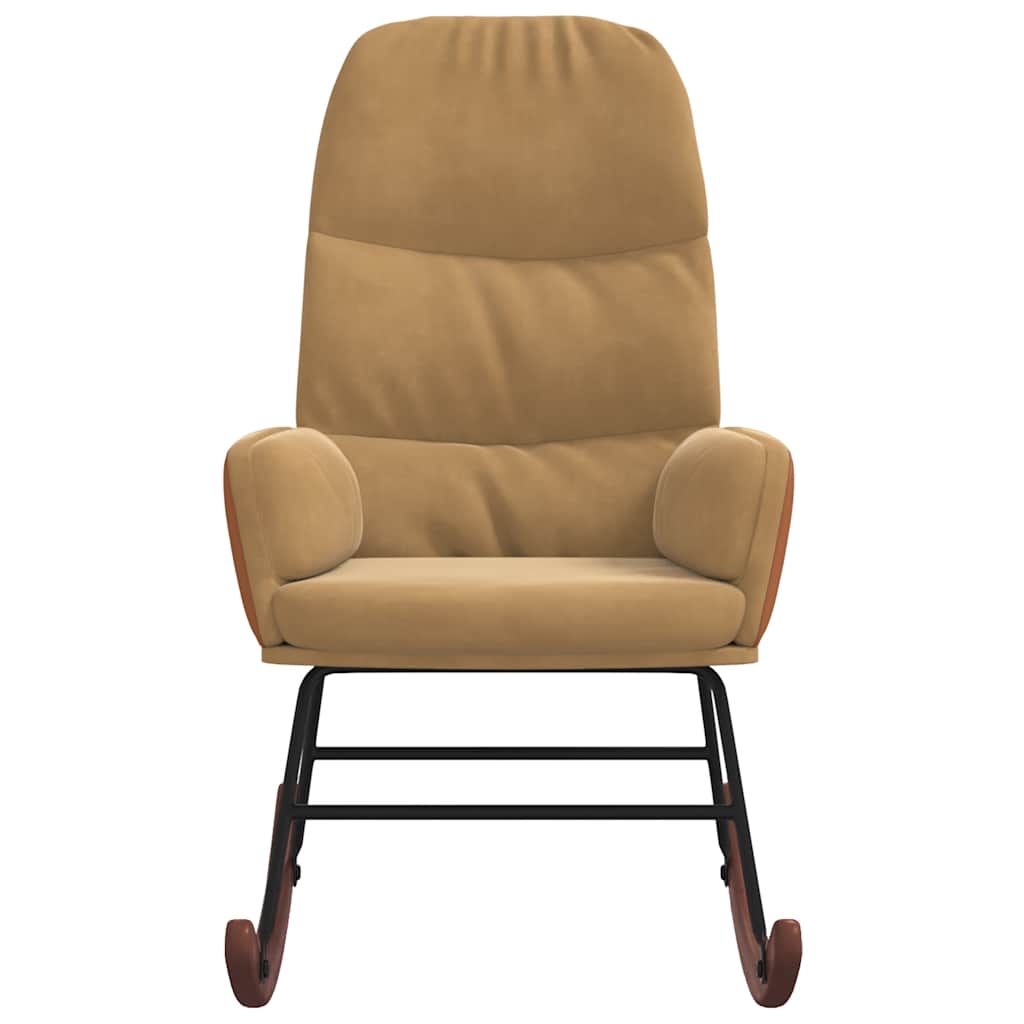 Schaukelstuhl Braun Samt