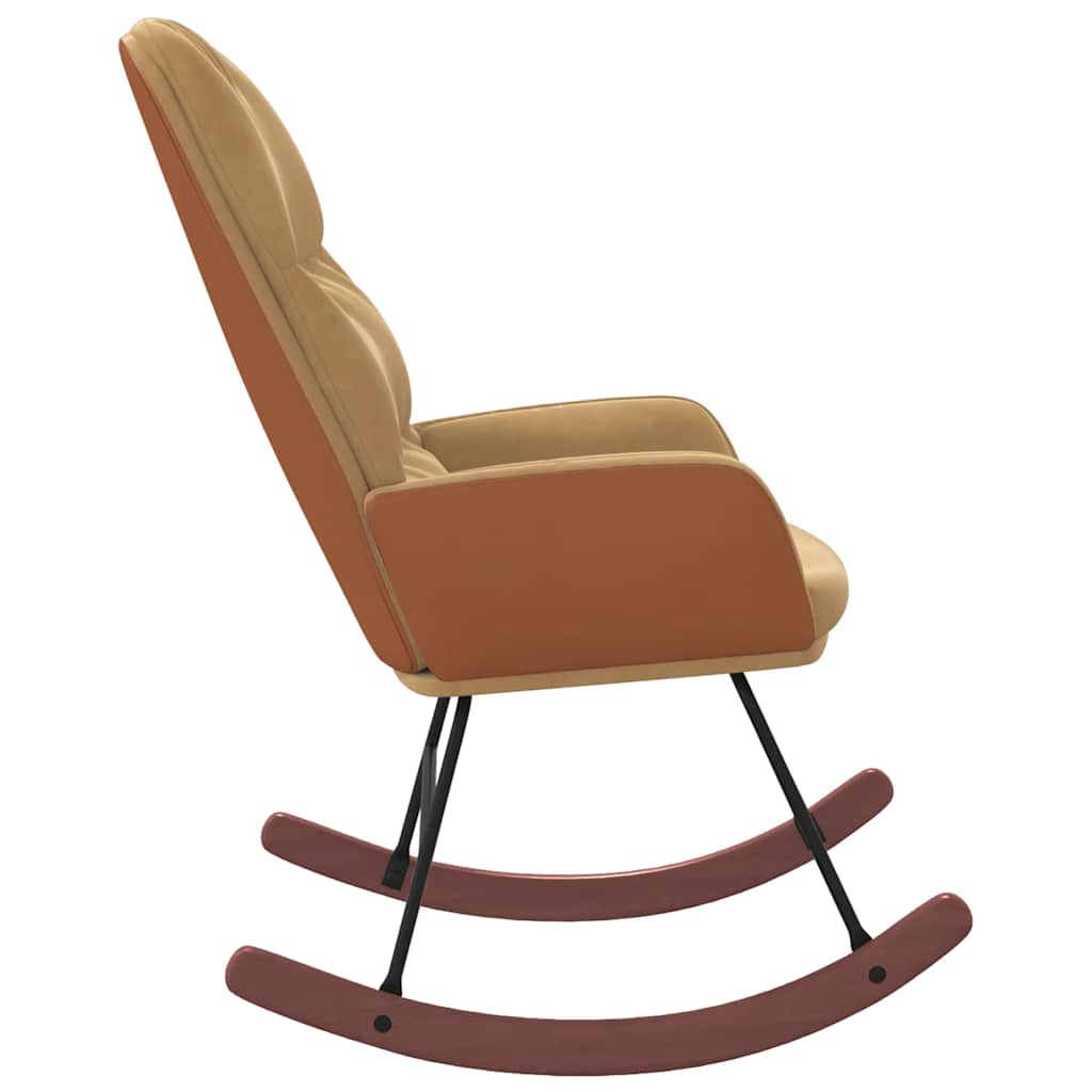 Schaukelstuhl Braun Samt