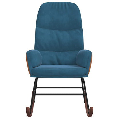 Schaukelstuhl Blau Samt