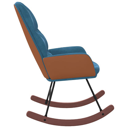 Schaukelstuhl Blau Samt