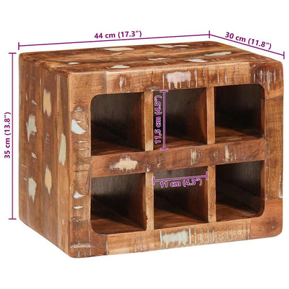 Weinregal Braun 44 x 30 x 35 cm Massives recyceltes Holz