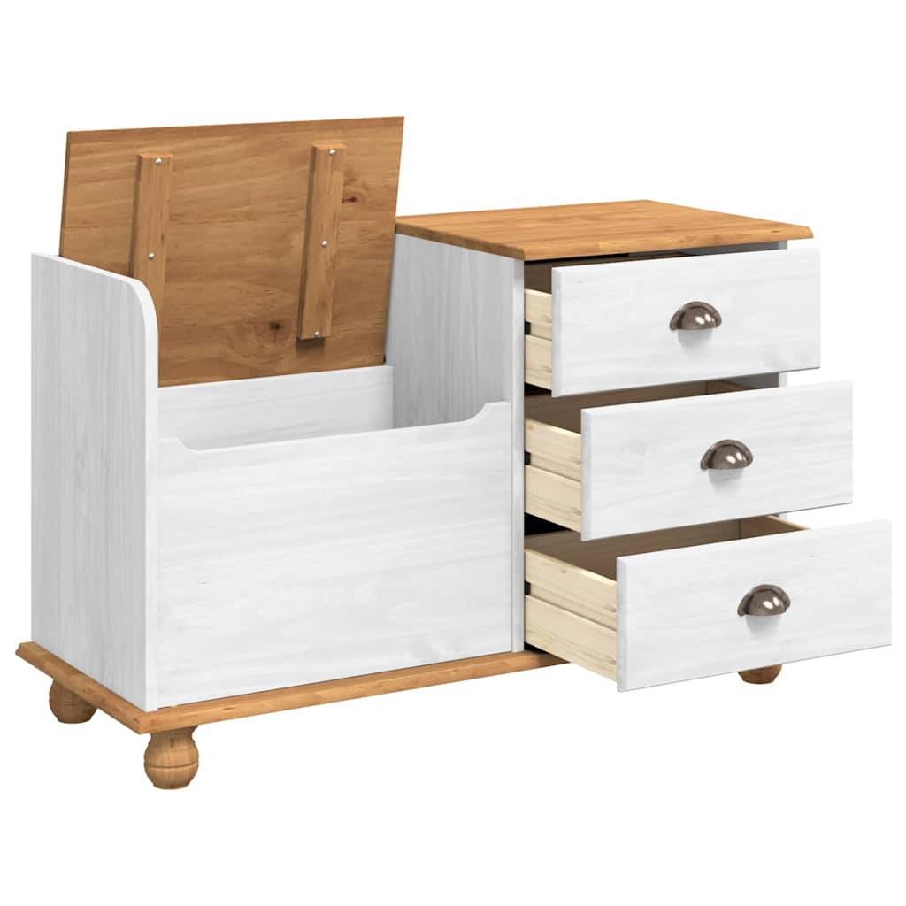 Sitzbank mit Stauraum mit Speicher ASKIM Weiß 100 x 39 x 62 cm