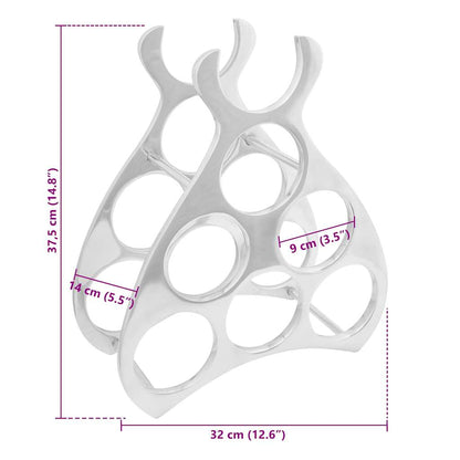 Weinregal Silber 38 x 33 x 13 cm Aluminium