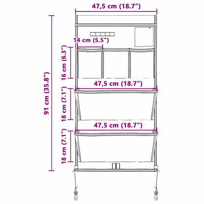 Aufbewahrungstasche Schwarz und Blau 91 x 47,5 cm Oxford
