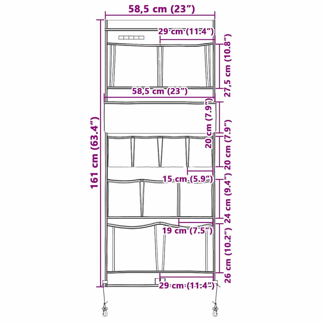 Aufbewahrungstasche Schwarz und Blau 161 x 58,5 cm Oxford