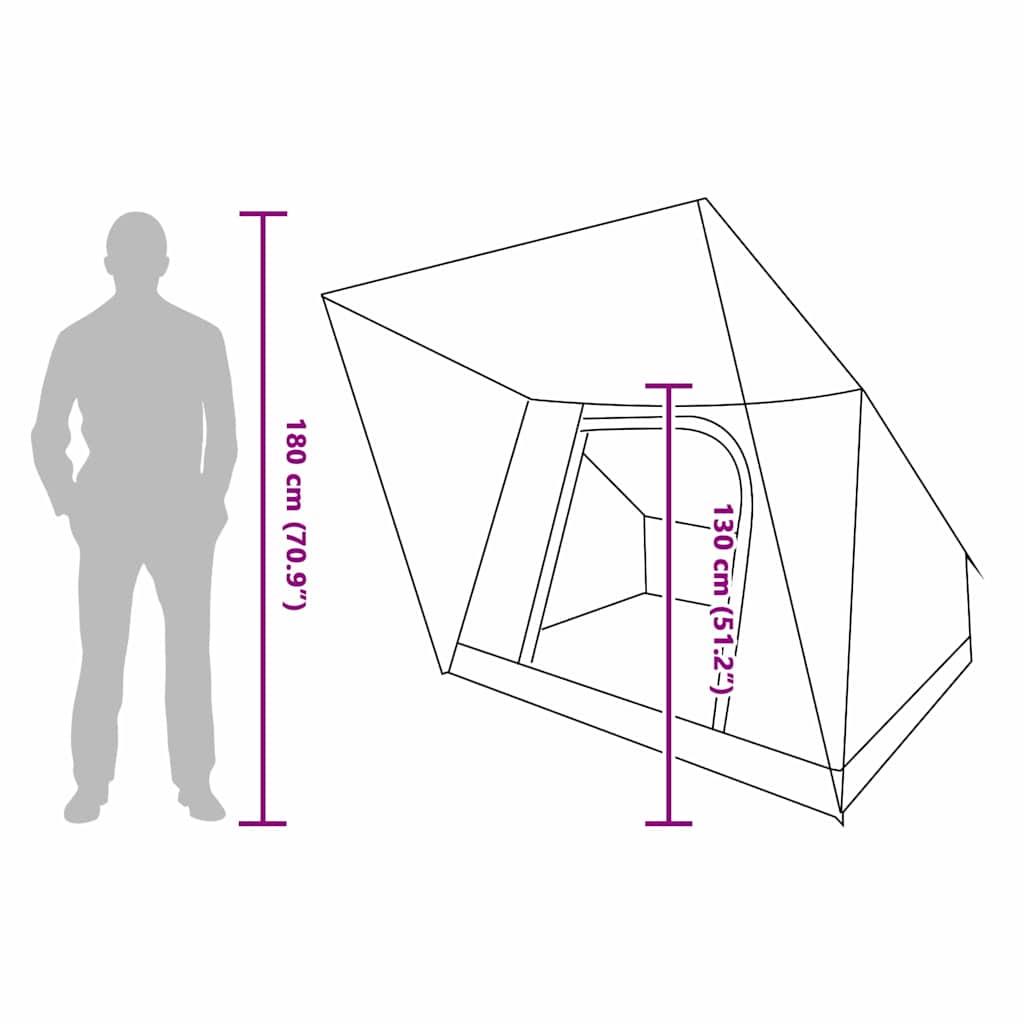 Campingzelt mit Dach Grau und Orange 223 x 163 x 130 cm Taft