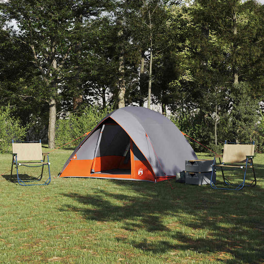 Campingzelt mit Dach Grau und Orange 275 x 230 x 140 cm Taft