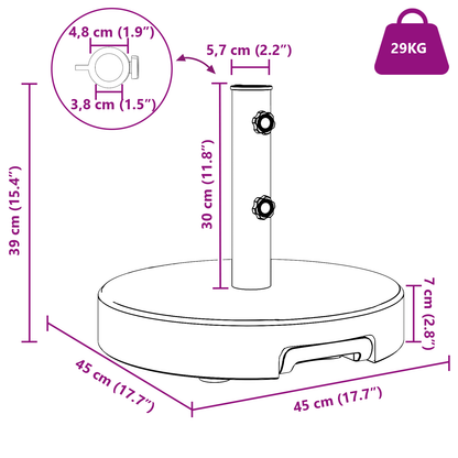 Sonnenschirmständer Grau Ø 45 x 37,5 cm Granit