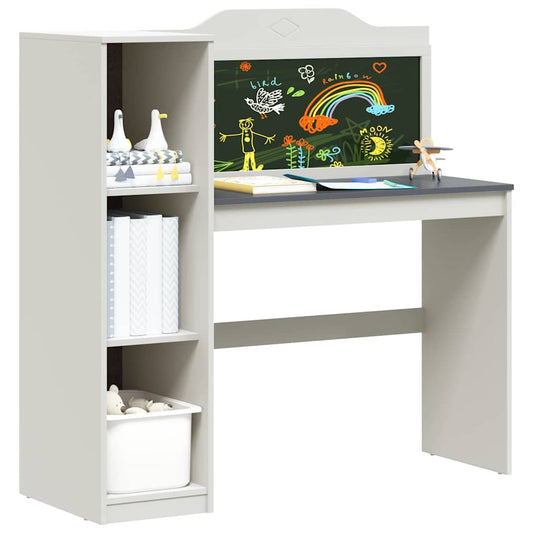Kreidetafel Schreibtisch Weiß und Grau 120 x 45 x 118,5 cm