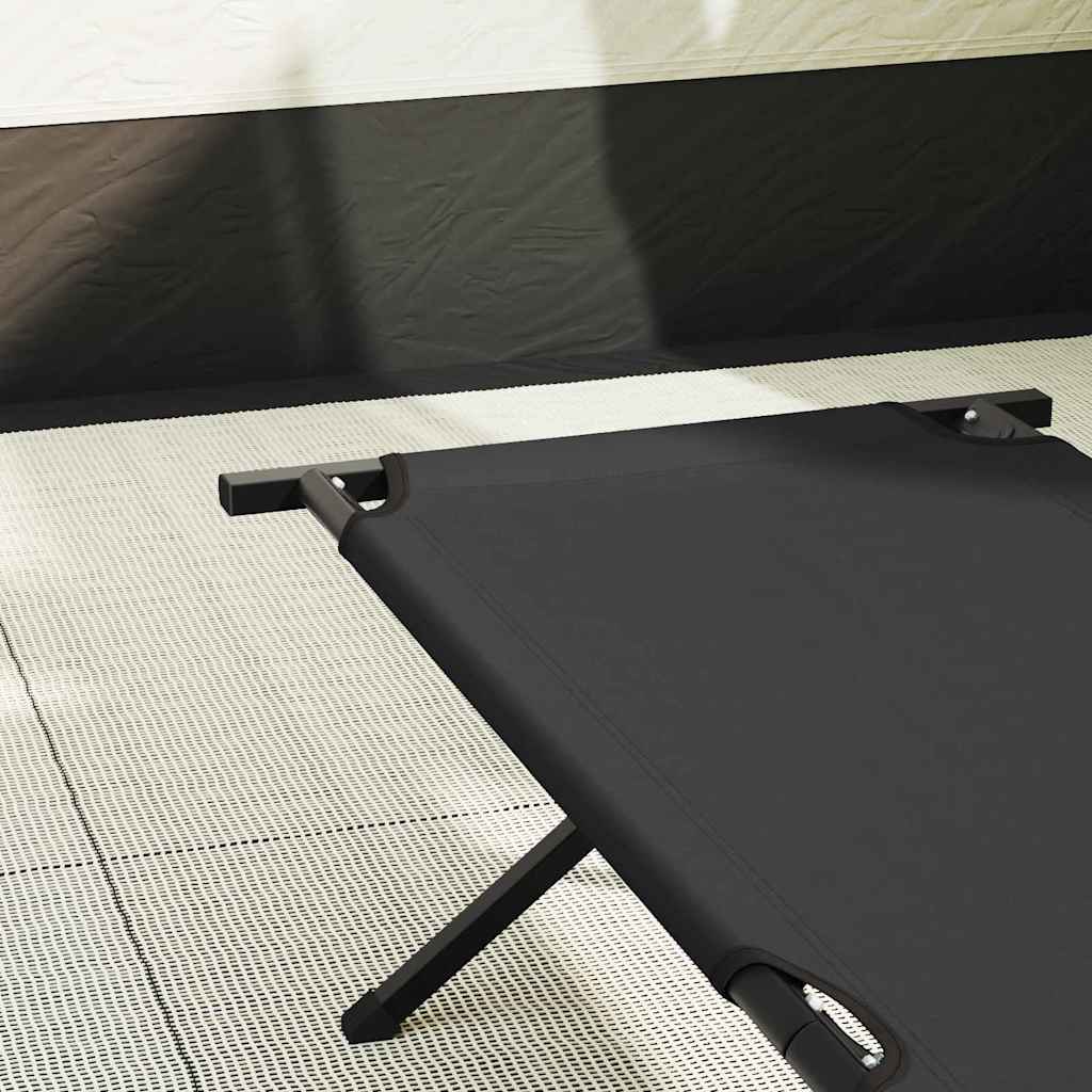 Klapp Schlafbett fürs Camping Schwarz 210 x 80 x 46 cm