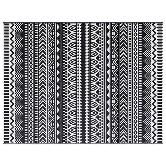 Outdoor-Teppich ARAKIL Schwarz und Weiß 400 x 300 cm