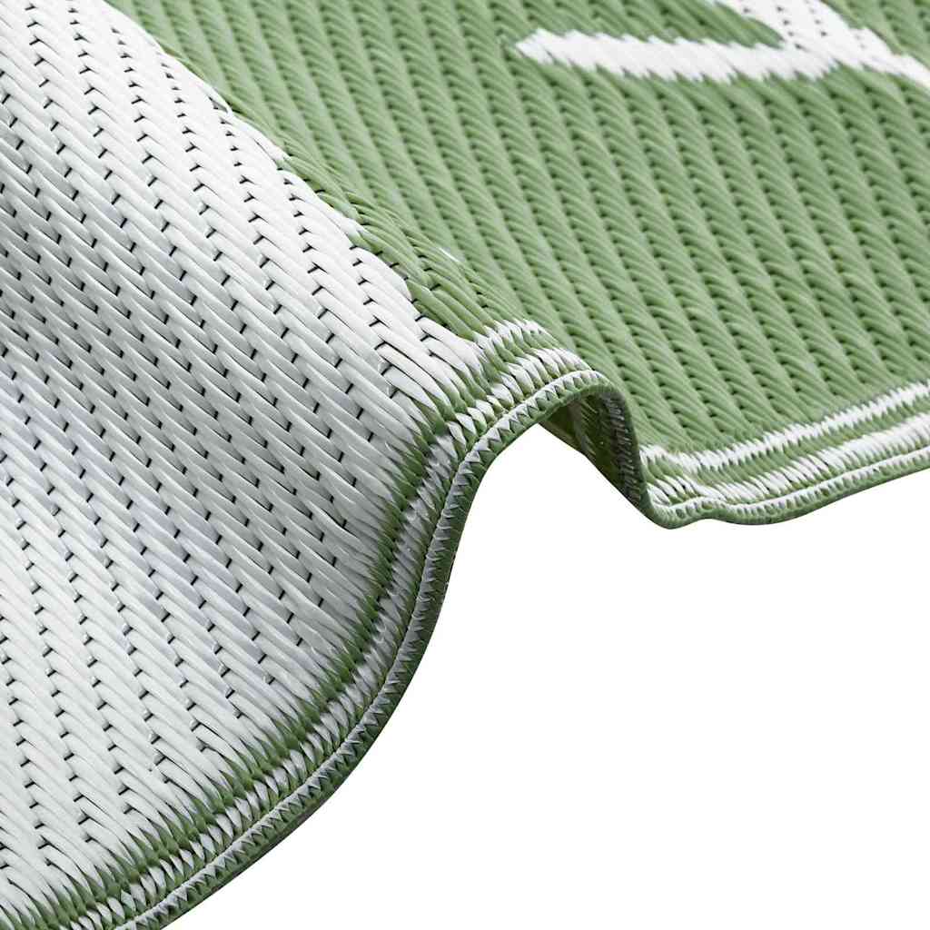 Outdoor-Teppich Blatt ARAKIL Grün und Weiß 400 x 300 cm