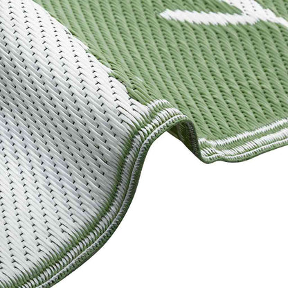 Outdoor-Teppich Blatt ARAKIL Grün und Weiß 400 x 300 cm