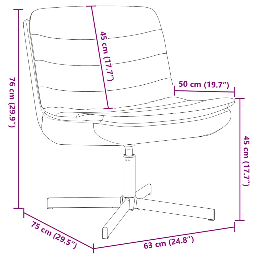 Drehstuhl Schwarz 63 x 75 x 76 cm Stoff