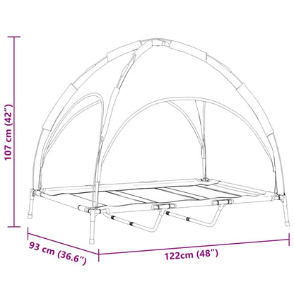 Hundebett Silber Grau 122 x 93 x 106,5 cm Stahl