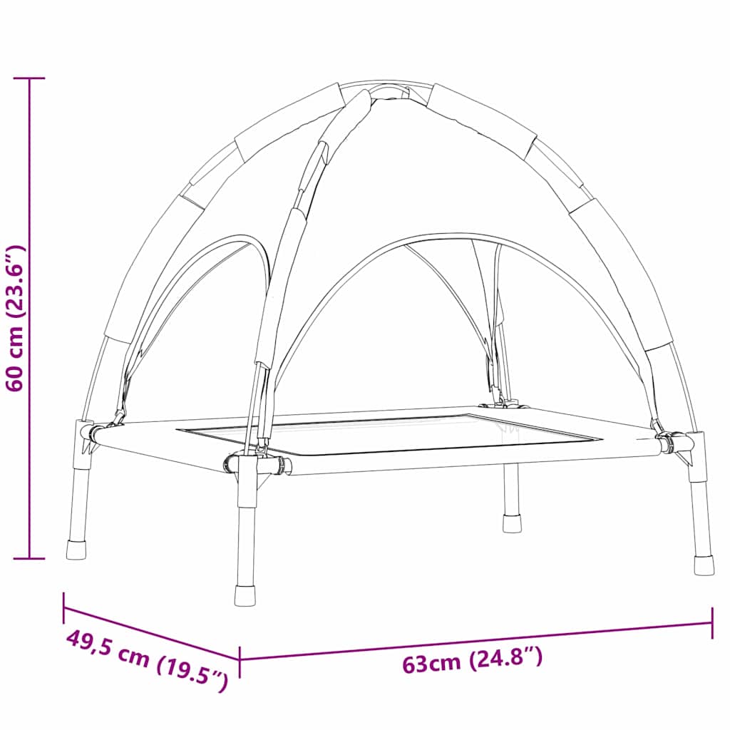 Hundebett Braun 63 x 49,5 x 60 cm Stahl