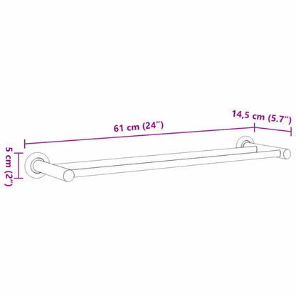Handtuchhalter Schwarz 61 x 14,5 x 5 cm Edelstahl