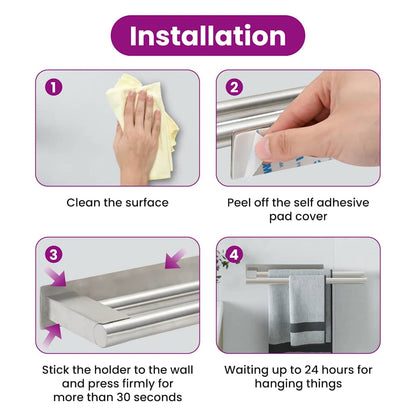 Handtuchhalter Silber 40 x 9 x 4 cm Edelstahl