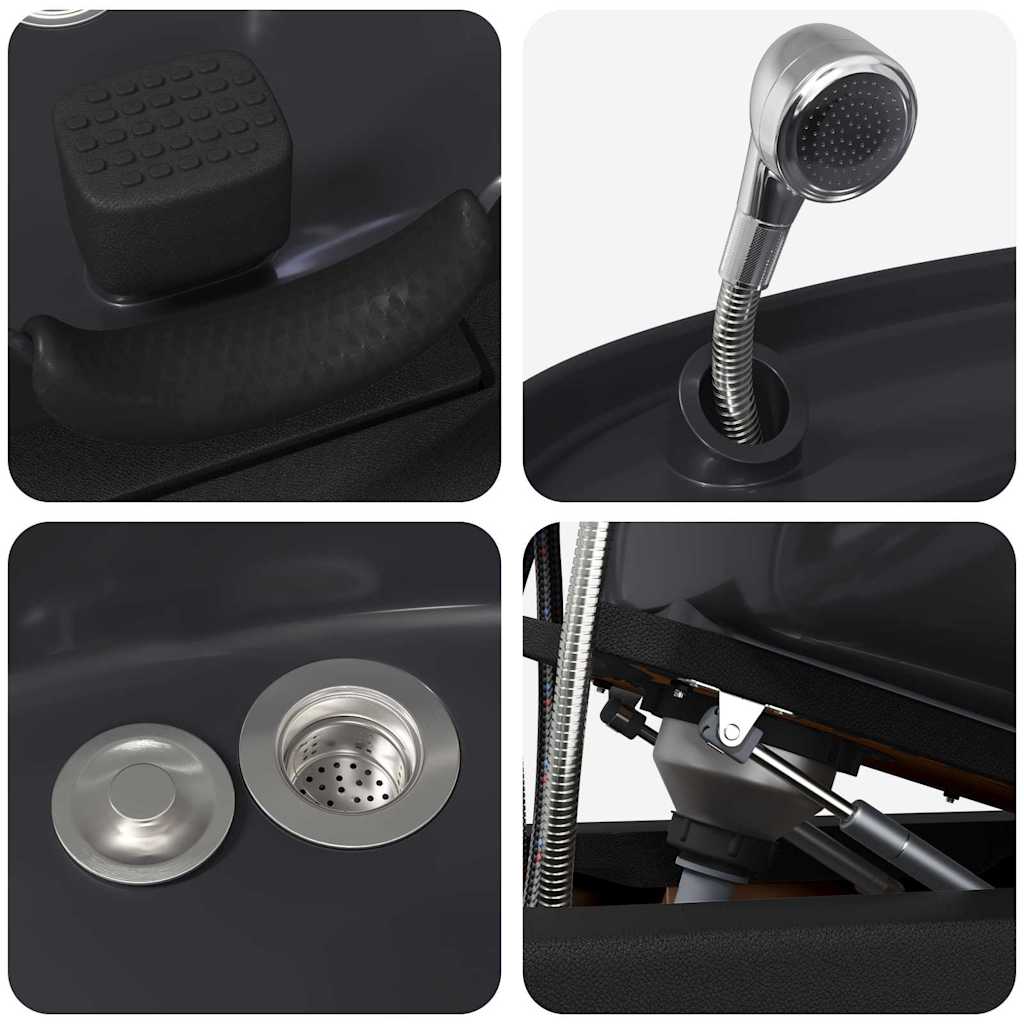 Shampoo Stuhl Schwarz 63 x 141 x 92 cm PVC