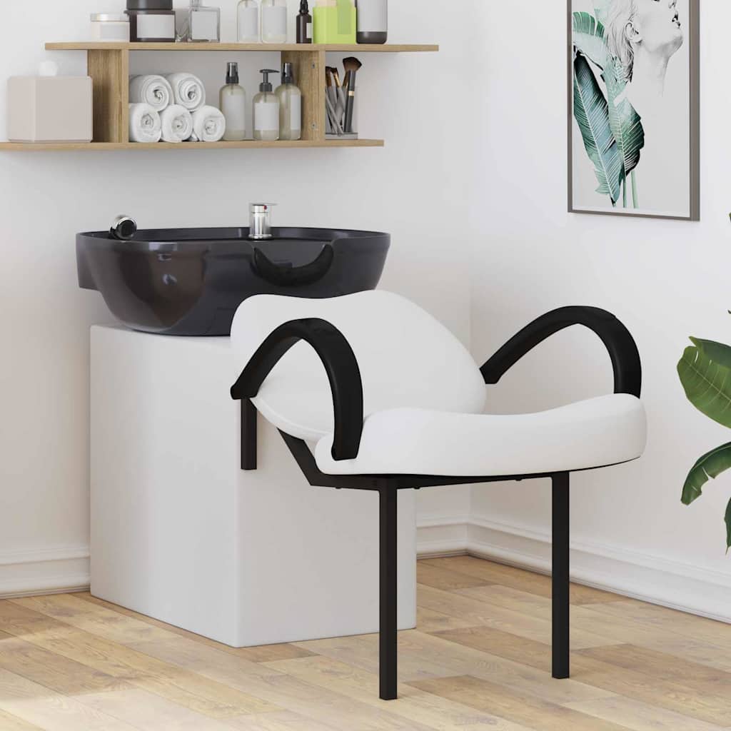 Shampoo Stuhl Weiß und Schwarz 63 x 141 x 92 cm PVC