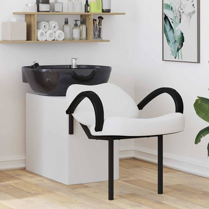 Shampoo Stuhl Weiß und Schwarz 63 x 141 x 92 cm PVC