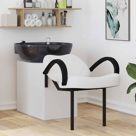 Shampoo Stuhl Weiß und Schwarz 63 x 141 x 92 cm PVC