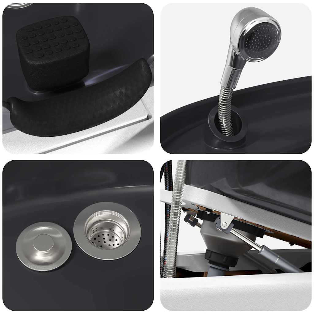 Shampoo Stuhl Weiß und Schwarz 63 x 141 x 92 cm PVC