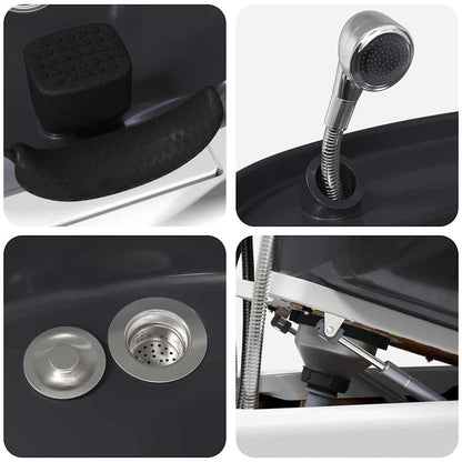 Shampoo Stuhl Weiß und Schwarz 63 x 141 x 92 cm PVC