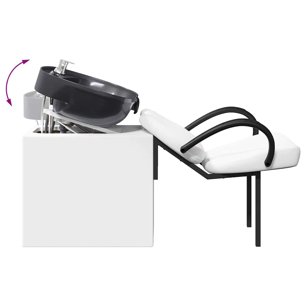 Shampoo Stuhl Weiß und Schwarz 63 x 141 x 92 cm PVC