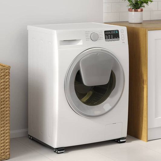 Waschmaschinensockel 2 pcs Schwarz 72 x 5 x 4,5 cm Edelstahl