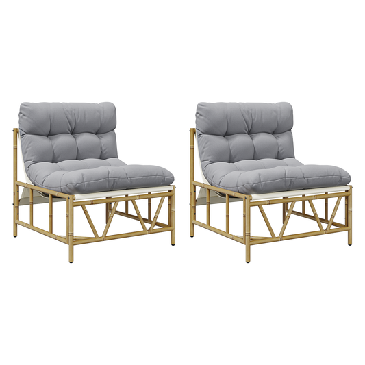 Gartenstuhl 2 pcs Hellgrau 75 x 75 x 71 cm Stahl